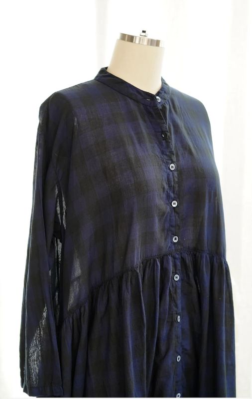 Metta Oak Dress / Navy Check / One Size