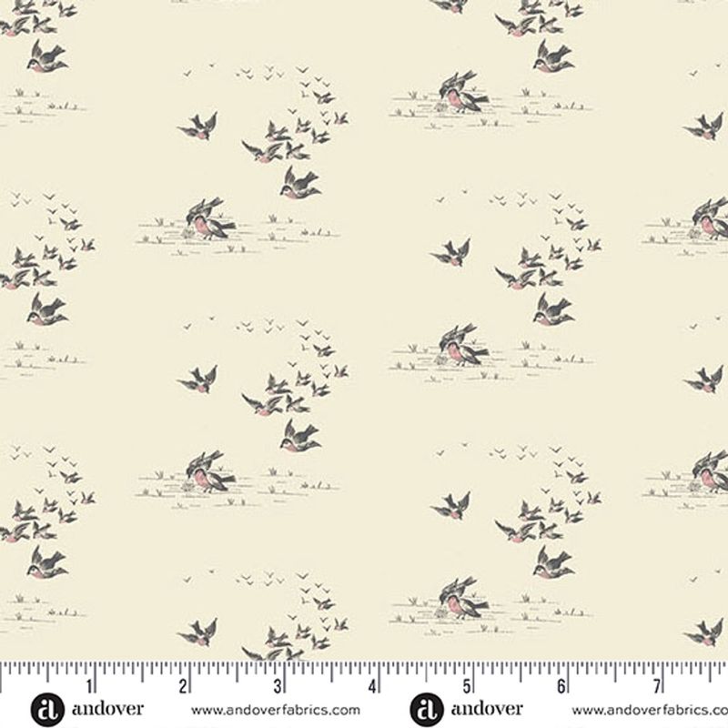 Ayla / Flying Birds - Grain / Per 25cm