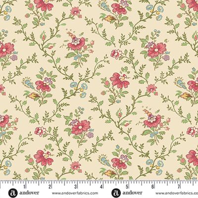 Ayla / Lattice Flowers - Rose / Per 25cm