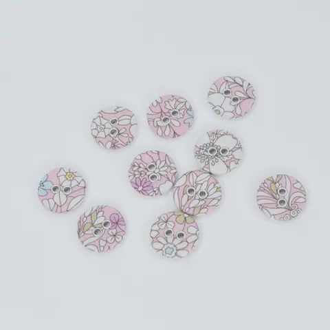 Liberty Tana Lawn Buttons - 5 pack, Pattern: June's Meadow H-CC, Size: 16mm