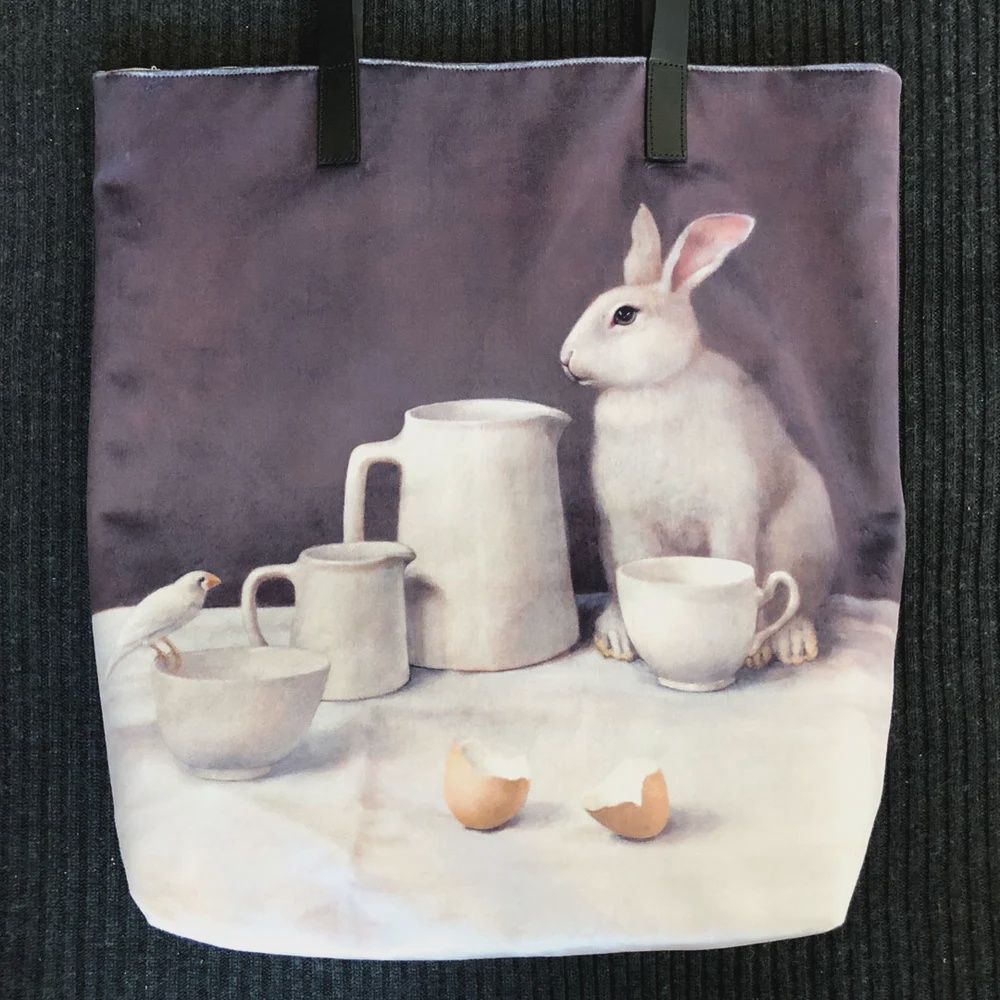 Velvet White Rabbit / Limited Edition Bag by Anita Metzlin