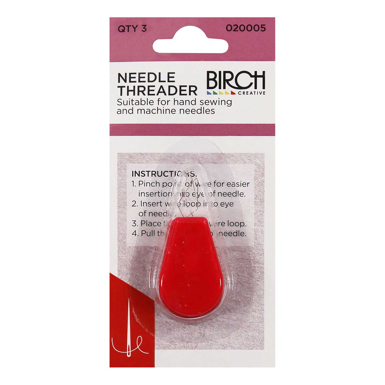 Birch Needle Threader / Plastic Handle