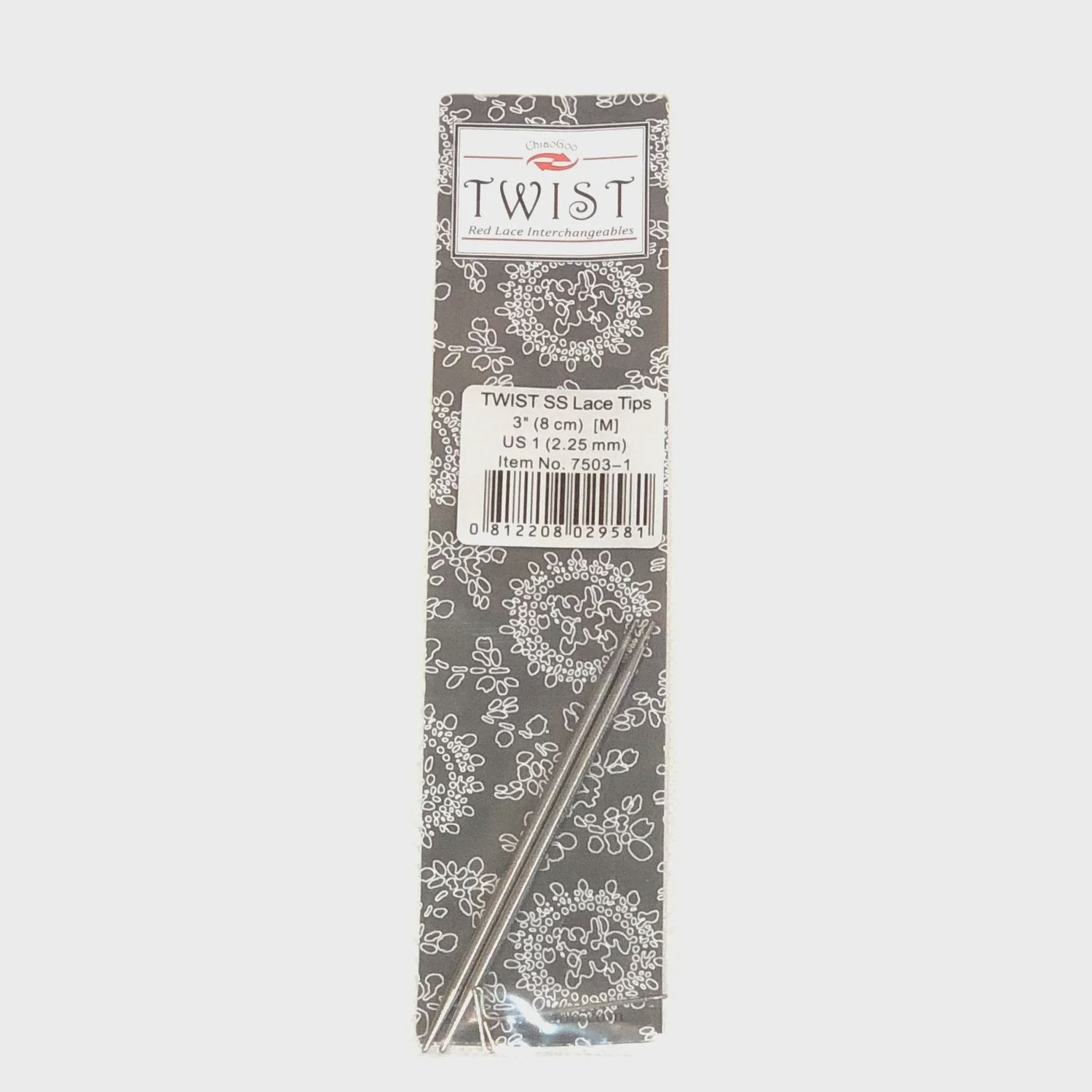 Chiaogoo Lace Tips 8cm Interchangeable S/S, Size: 2.25mm