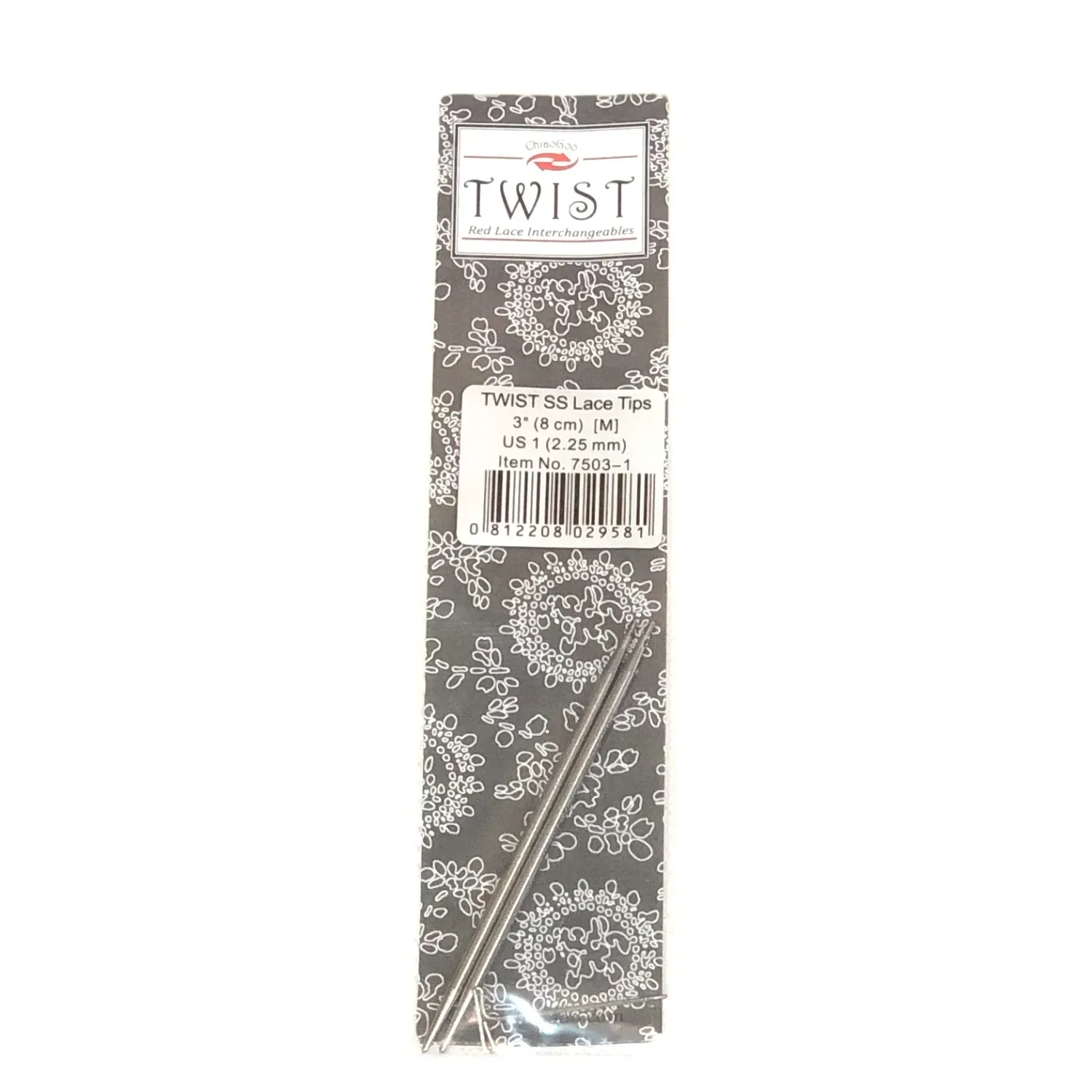 Chiaogoo Lace Tips 8cm Interchangeable S/S, Size: 2.25mm