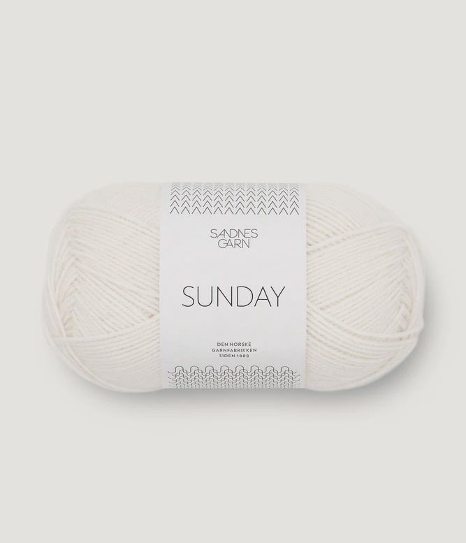 Sandnes Garn Sunday, Colour: Optic White 1001, Weight: 50g