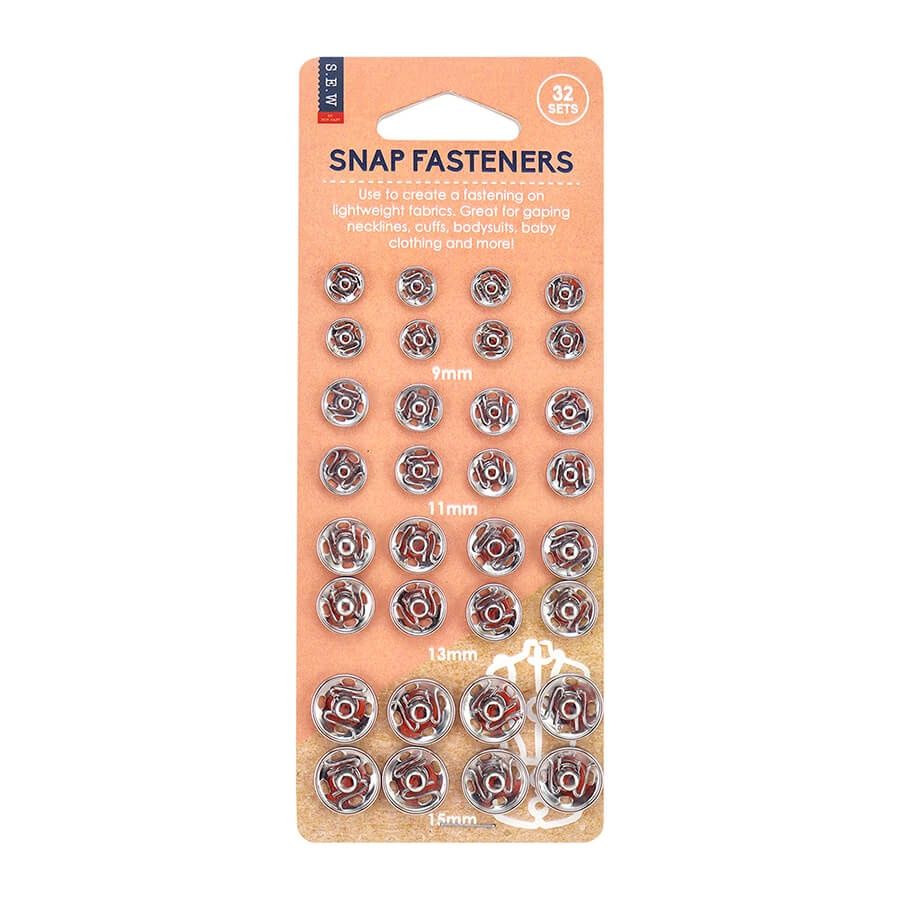 S.e.w. 32 Snap Fasteners set, Color: nickel