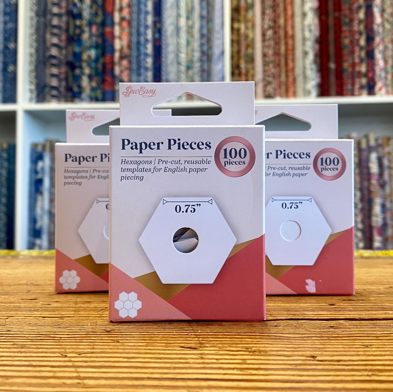 Sew Easy Hexagon EPP Paper Pieces, Size: 0.75"