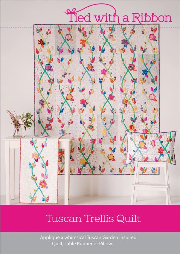 Tuscan Trellis Quilt Pattern / Tied with a Ribbon