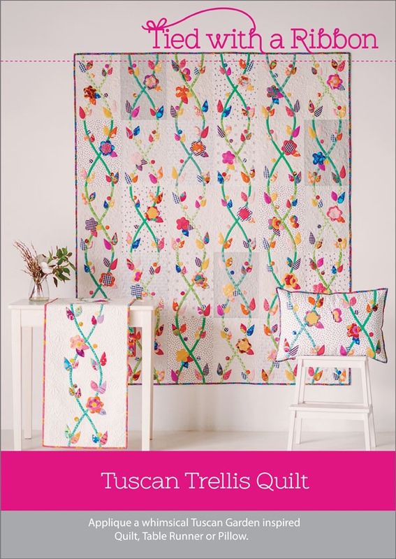 Tuscan Trellis Quilt Pattern / Tied with a Ribbon