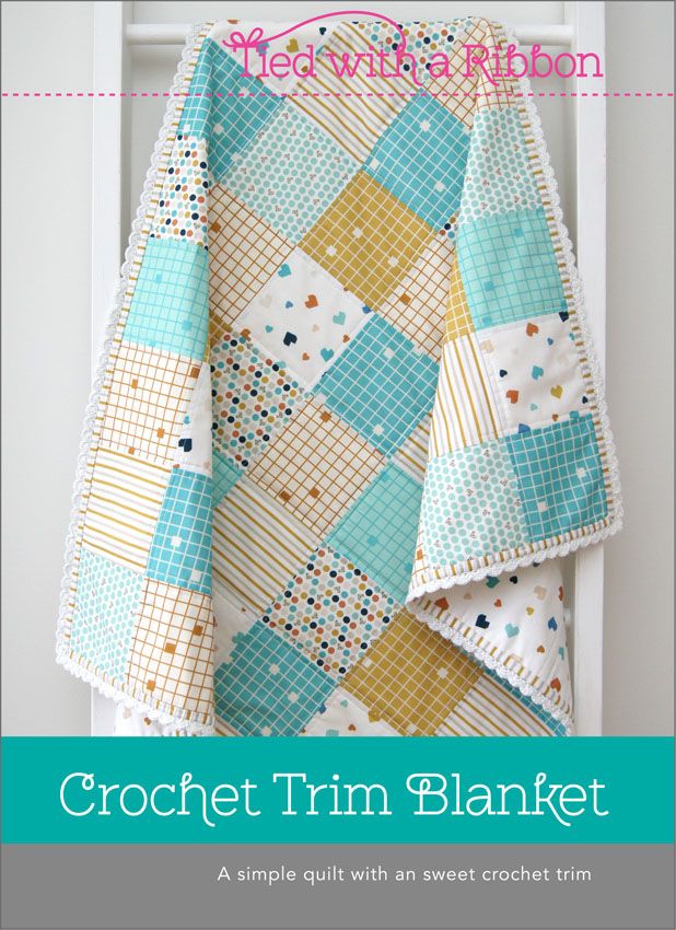 Crochet Trim Blanket Pattern / Tied With a Ribbon