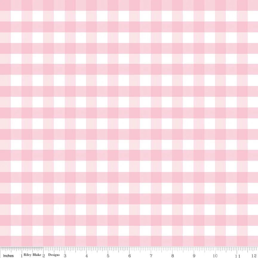 Double Gauze - Gingham - Pink - 25cm