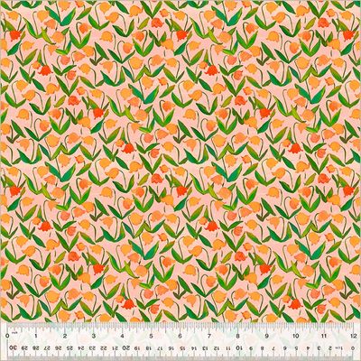 Heather Ross - By Hand - Flower Bed Salmon - 25cm