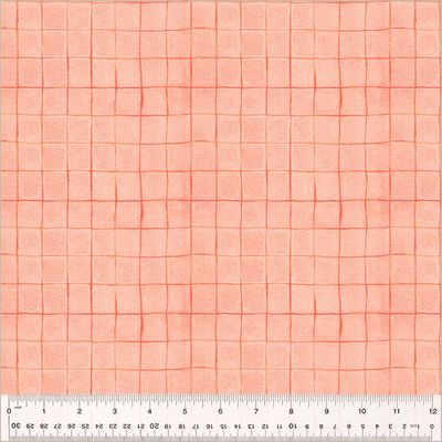 Heather Ross - By Hand - Drawn Plaid Salmon - 25cm