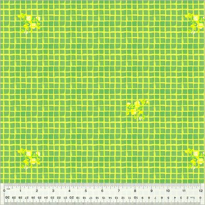 Heather Ross - By Hand - Green Windowpane - 25cm