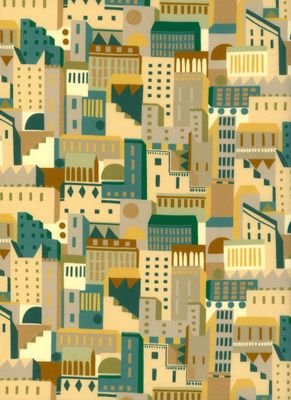 Liberty Tana Lawn - Patchwork Town B - 25cm