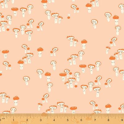 Heather Ross Far Far Away - Mushrooms / Pink - 25cm
