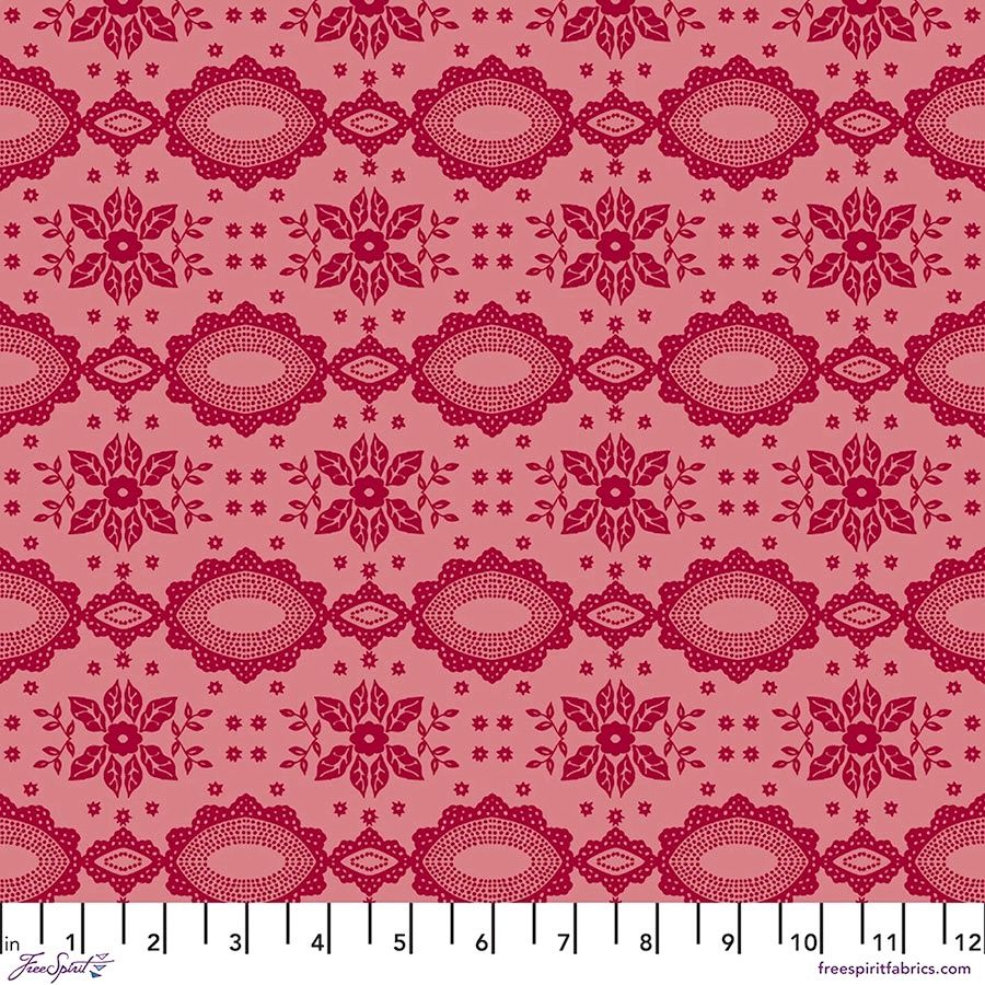 Folk Heart - Lace / Terracotta - 25cm