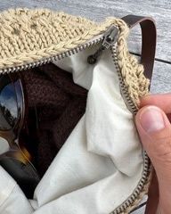 Cotton Lining for Petite Knit Bag, Colour: Natural, Style: 48cm Round Bottom Bag