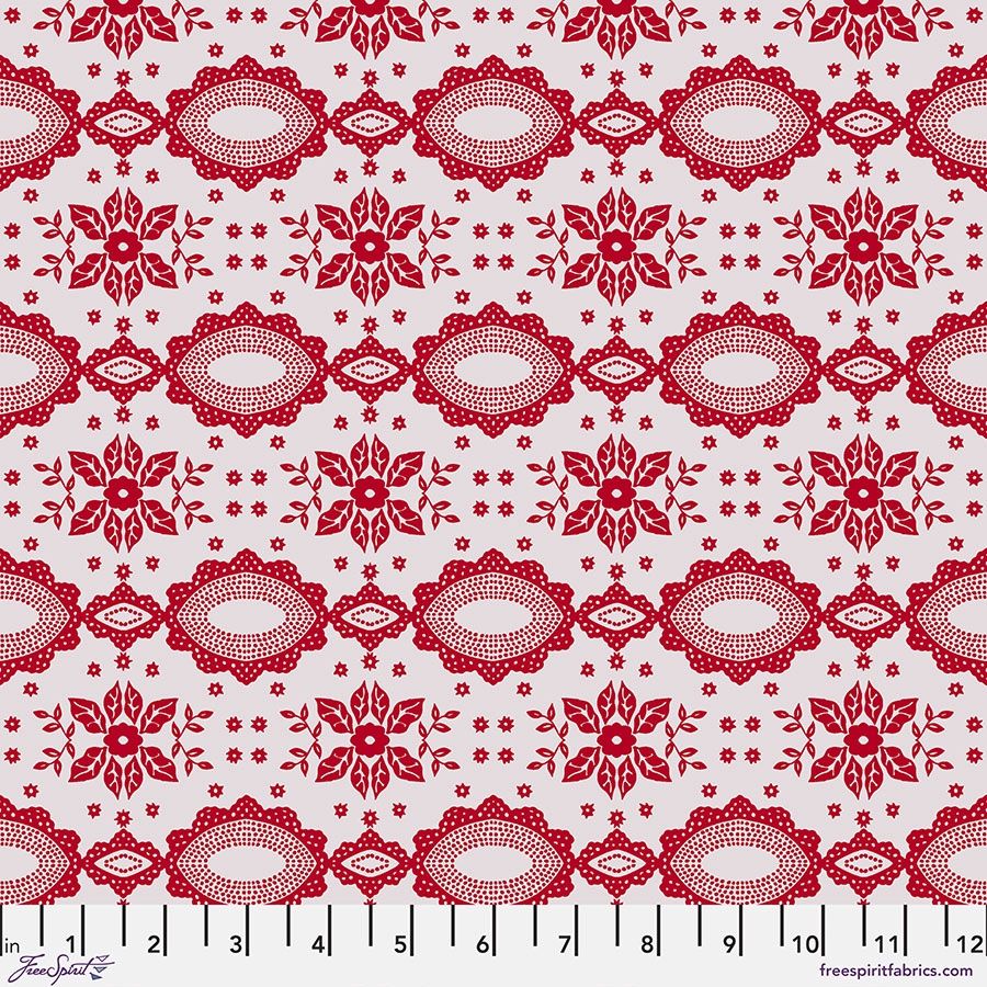 Folk Heart - Lace / Cherry - 25cm