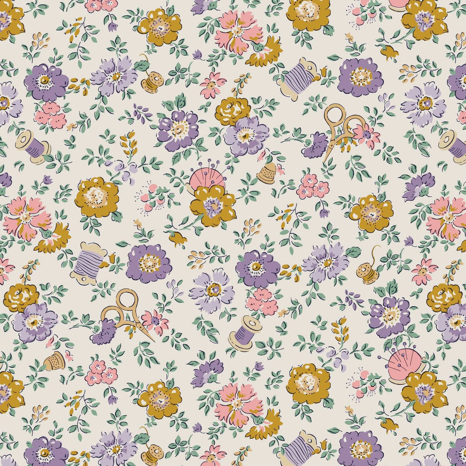 Liberty Lasenby Cotton / Tudor Celebration - Haberdashery Floral C / 25cm