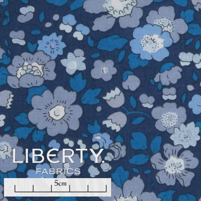 Liberty Tana Lawn / Betsy Meadow E (Blue Tones) / 25cm