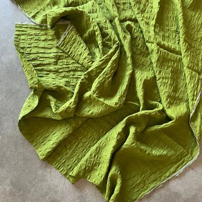 Linen/Viscose Seersucker / Olive Oil - 25cm