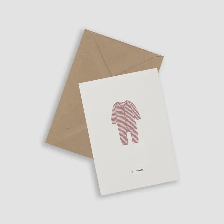 Hello World / Baby Onsie Blush Card