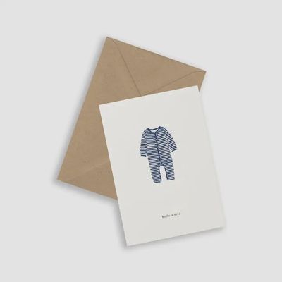 Hello World / Baby Onsie Navy Card