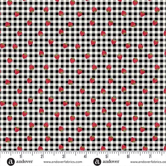 Strawberry Honey Black Gingham - 25cm