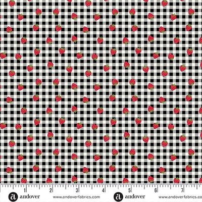 Strawberry Honey Black Gingham - 25cm