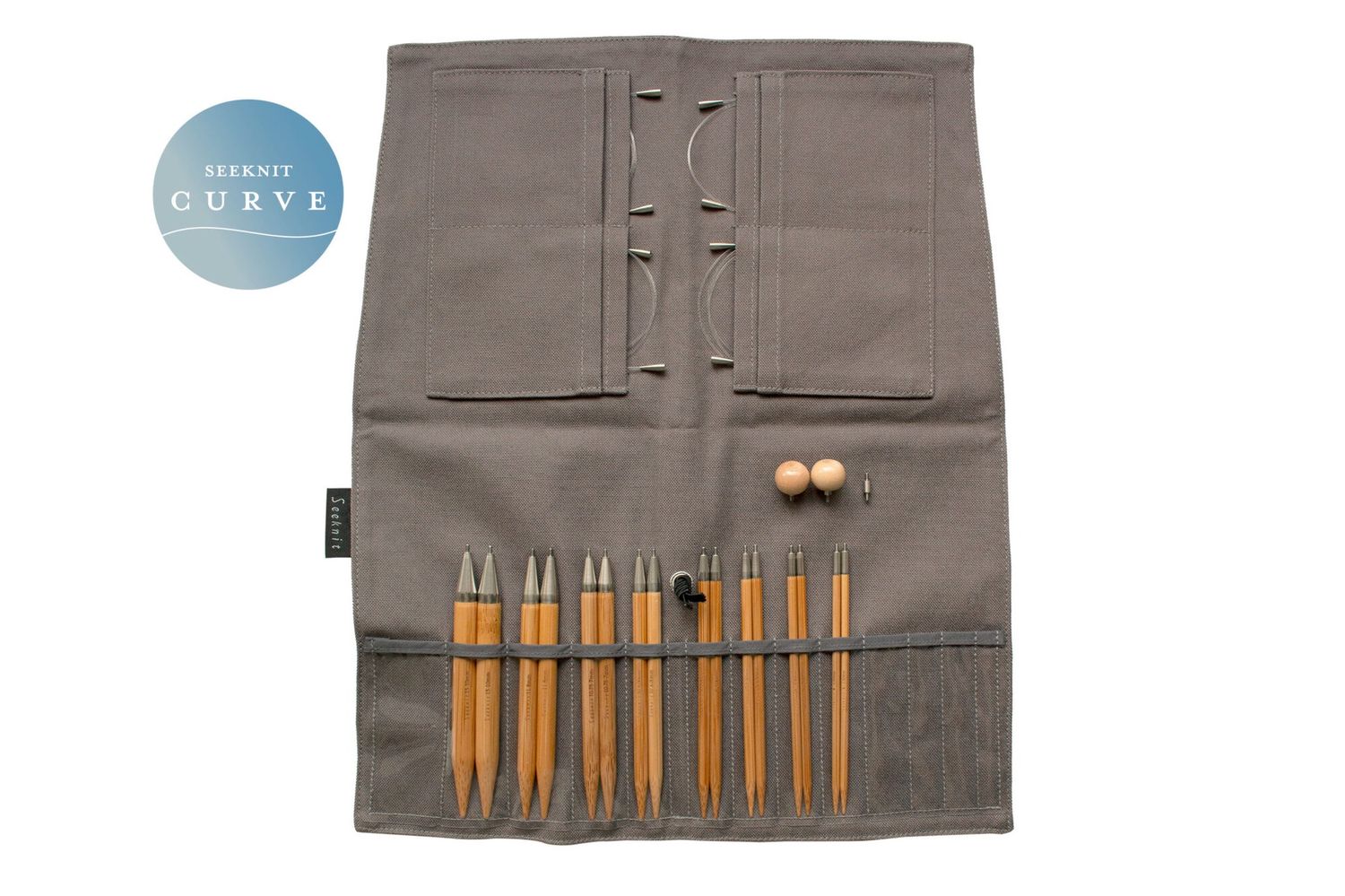 SeeKnit Curve 12.5cm Grand Set in SeeKnit Case, Case Colour: Dark Grey