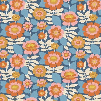 Tilda Wallflower Range / Beverly / Blue / per 25cm