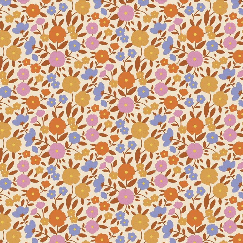Tilda Wallflower Range / Janice / Caramel / per 25cm