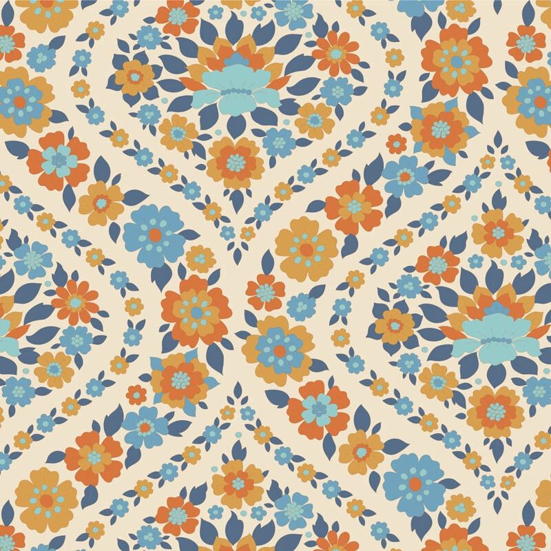 Tilda Wallflower Range / Bianca / Blue / per 25cm