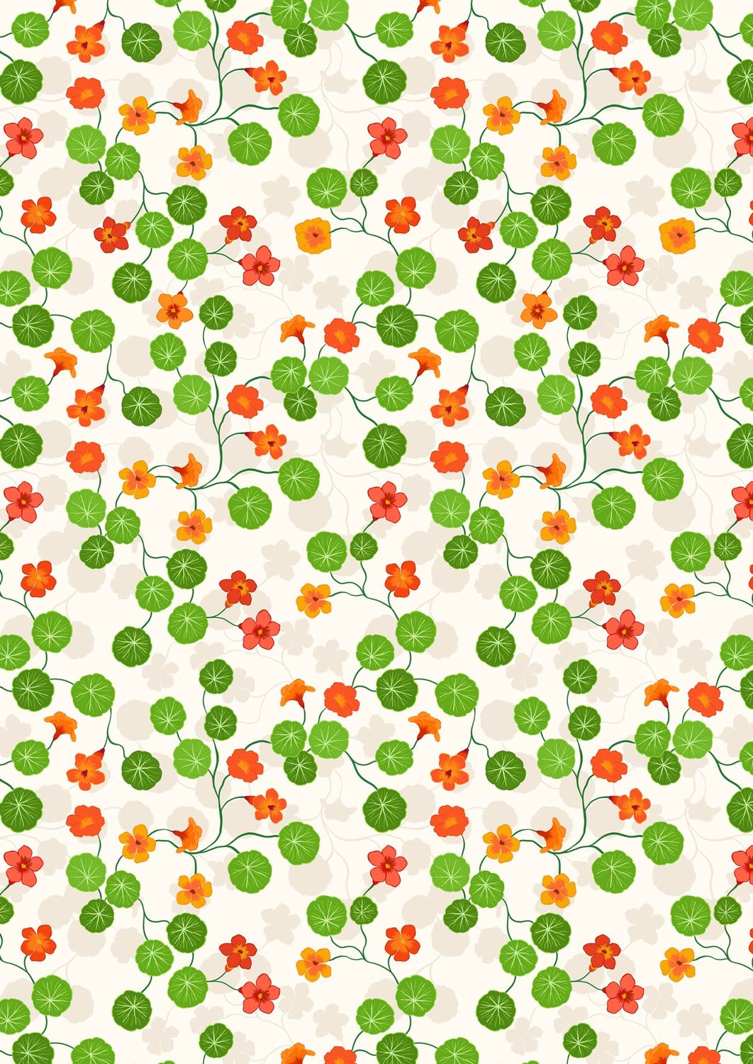 Lewis &amp; Irene Kitchen Garden / Nasturtiums - Cream / 25cm