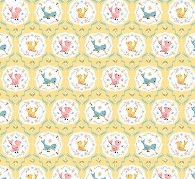Poppie Cotton Finding Wonder / Tweeting - Yellow / 25cm