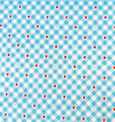 Margaret And Sophie / Strawberry Gingham - Blue / 25cm