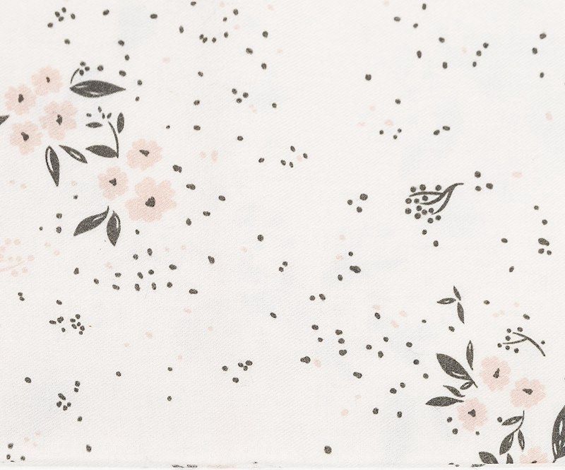 Baby Flower Cotton / La Ta Te / Pink and Grey / per 25cm