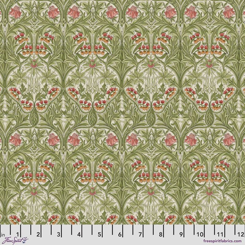 Morris &amp; Co / Emery Walker / Bluebell Leaf Green / Per 25cm