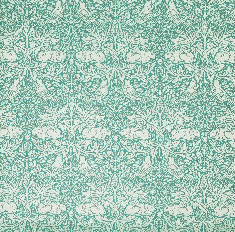 Morris &amp; Co / Standen / Brer Rabbit Teal / Per 25cm