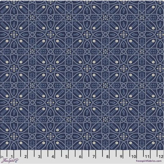 Morris &amp; Co / Wandle / Brophy Trellis Blue / Per 25cm