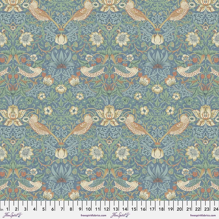 Morris &amp; Co / Thameside / Strawberry Thief Marine / Per 25cm