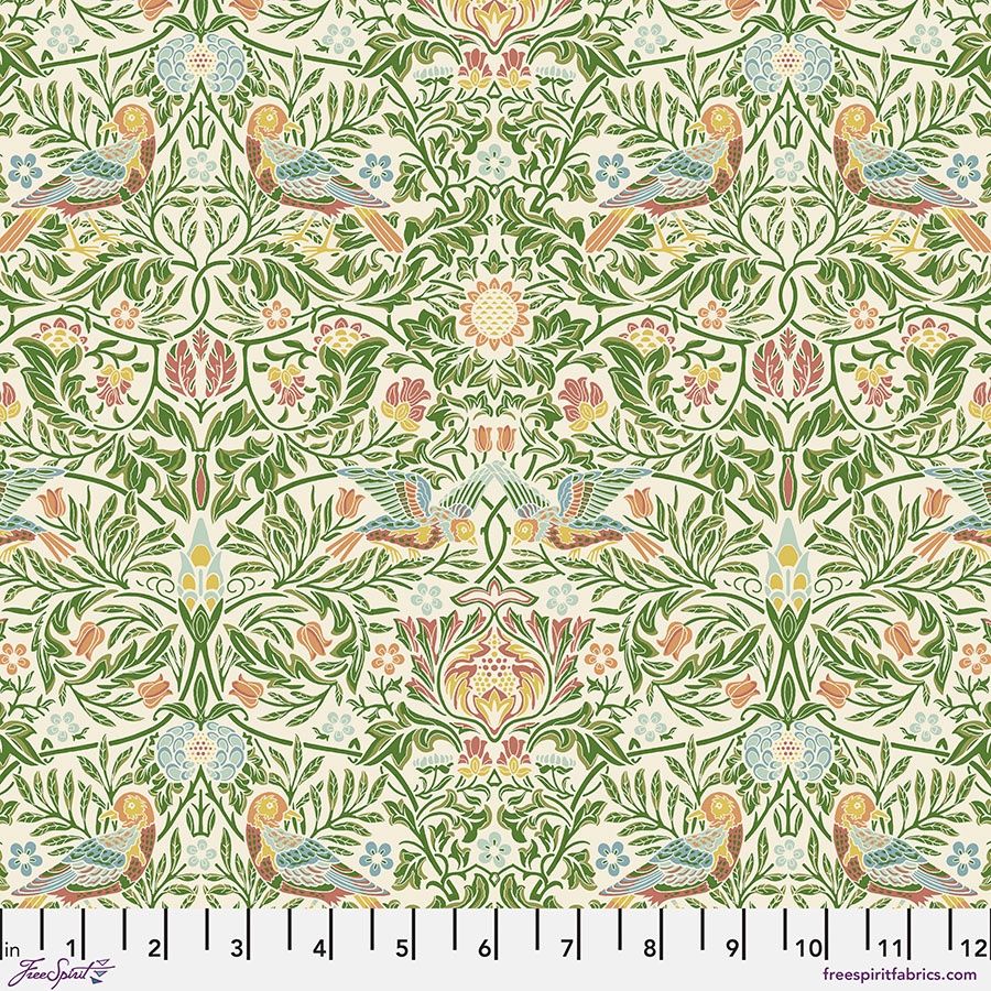 Morris &amp; Co / Emery Walker / Bird Boughs Green / Per 25cm