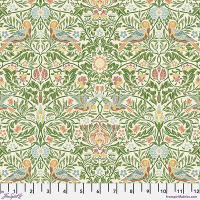 Morris &amp; Co / Emery Walker / Bird Boughs Green / Per 25cm