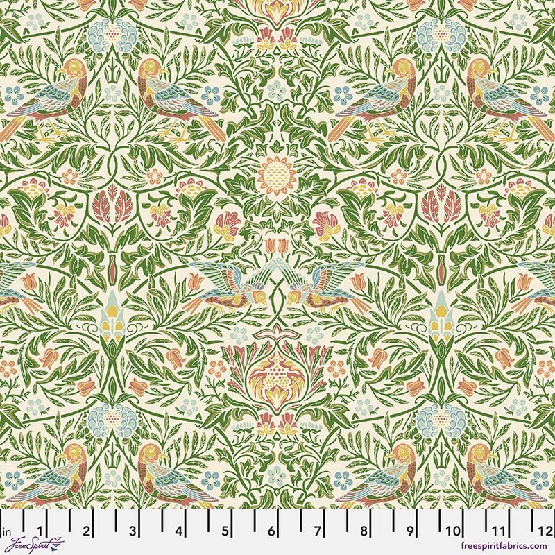 Morris &amp; Co / Emery Walker / Bird Boughs Green / Per 25cm