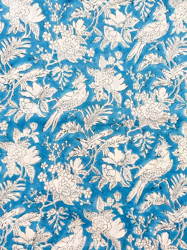 Indian Block Print Fabric - Blue Sapphire - per 25cm