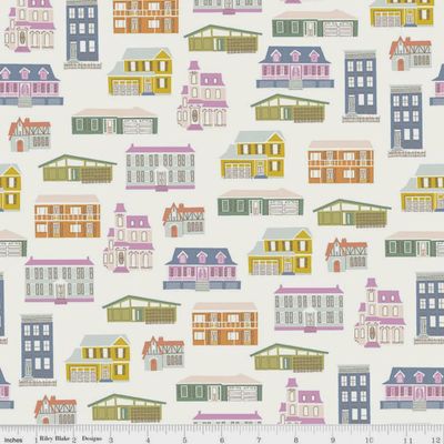 Riley Blake / Houses - Cream / Per 25cm