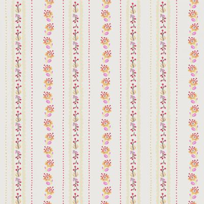 Heather Ross West Hill - Floral Stripe / Lilac - 25cm