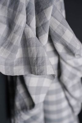 Merchant &amp; Mills Linen/Cotton / Garden Party Grey Gingham / per 25cm