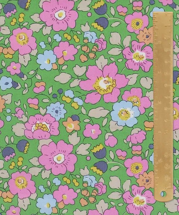 Liberty Tana Lawn - Betsy Meadow B (Green/Pink) - 25cm